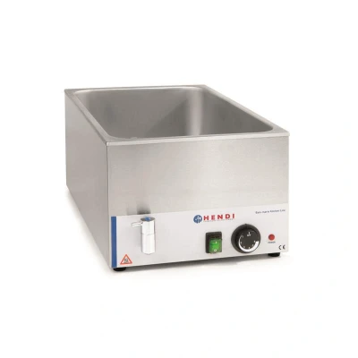 Abbildung von HENDI Bain Marie elektrisch GN 1/1 mit Ablasshahn bis 85 C 1200 W 34 x 54 25 cm, Gastro Edelstahl Speisewärmer