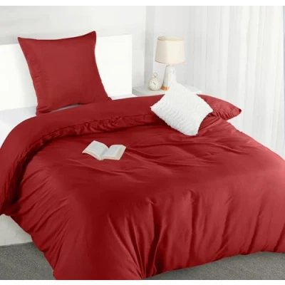 Abbildung von Utopia Bedding Bettwäsche 135x200 Set Mikrofaser Bettbezug cm + 1 Kissenbezug 80x80 Rot