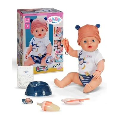 Abbildung von BABY Born Emma Dschungel 43cm, Babypuppe im Style mit 10 Funktionen und Accessoires Strampler in Unisex Farben, für Kinder ab 3 Jahren, funktioniert ohne Batterie, 839072 Zapf Creation