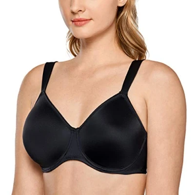 Abbildung von DELIMIRA Damen T Shirt Minimizer BH mit Bügel Große Größen Ohne Gepolstert Schwarz 85H