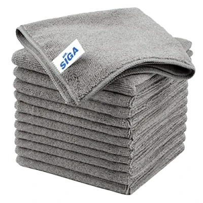Abbildung von MR.SIGA Mikrofaser Reinigungstuch, Allzweck Mikrofasertücher, streifenfreie Putztücher, 12 Stücke, Grau, Größe 32 x cm