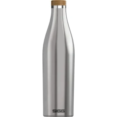 Abbildung von SIGG Isolierte Trinkflasche Meridian Auslaufsicher Extra schlank BPA frei Plastikfrei Doppelwandiger 18/8 Edelstahl Bambus Schraubverschluss 0,5L / 0,7L