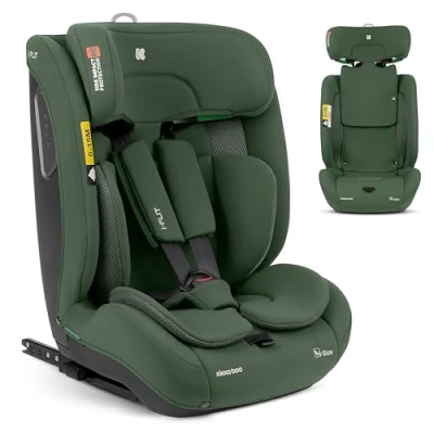 Abbildung von KikkaBoo i Size ­FLIT, Kindersitz 9 36 kg ISOFIX, Autokindersitz 76 150 cm, Gruppe 1/2/3, 15 Monate bis 12 Jahre, SPS Seitenschutz, Top Tether, Verstellbare Kopfstütze, Armeegrün