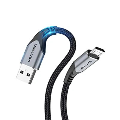 Abbildung von VENTION PS4 Controller Ladekabel Micro USB Kabel 3m Nylon Android Datenkabel Grau für Slim, Pro, Samsung Galaxy Tablette, Huawei P Smart, Redmi, Nokia, Kindle Fire Tablette