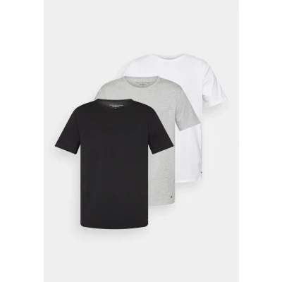 Abbildung von Tommy Hilfiger Herren 3er Pack T Shirts Kurzarm Stretch Rundhalsausschnitt, Mehrfarbig (Black/White/Grey Heather), S