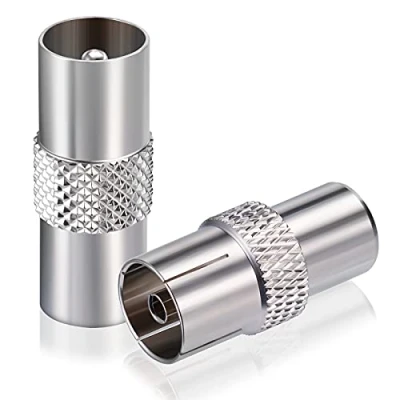 Abbildung von BINGFU Koaxial Antenne Adapter Koax Stecker auf Stecker, Kupplung 2 Stück für Antennenkabel, Satellitenkabel, Koaxialkabel