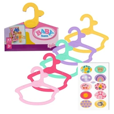 Abbildung von BABY born 5 Puppenkleiderbügel Recyceltes Material Hochwertiges Puppenzubehör Zubehör geeignet für Puppen der Größe 43 cm
