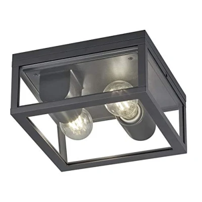Abbildung von Trio Leuchten Außen Deckenleuchte Garonne 601860242, Aluminium Druckguss Anthrazit, exkl. 2x E27