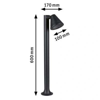 Abbildung von Paulmann 94735 LED Außenleuchte Pollerleuchte Trian seewasserresistent IP44 rund 600mm max. 35W 230V Anthrazit Aluminium Ohne Leuchtmittel GU10