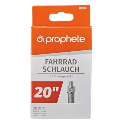 Abbildung von Prophete Fahrradschlauch 20 Zoll Dunlopventil ETRTO 47 406, 50 54 57 406 geeignet von x 1,75 bis 2,125
