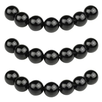 Abbildung von MJDCB Perlen zum Auffädeln 12mm 30 stück Schwarze Onyx Halbedelsteine mit Loch Natürliche Lose Runde Steinperlen für Herstellung Schmuck Armbänder Halsketten