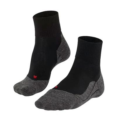 Abbildung von FALKE Damen Wandersocken TK5 Wander Wool Short W SSO Wolle antiblasen dünn 1 Paar, Schwarz (Black Mix 3010), 35 36