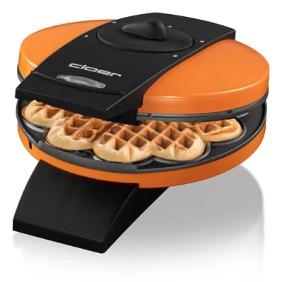 Abbildung von Cloer 1627 15 Waffeleisen für klassische Herzwaffeln, 930 W, Waffelgröße 15,5 cm, stufenlos wählbarer Bräunungsgrad, Orange