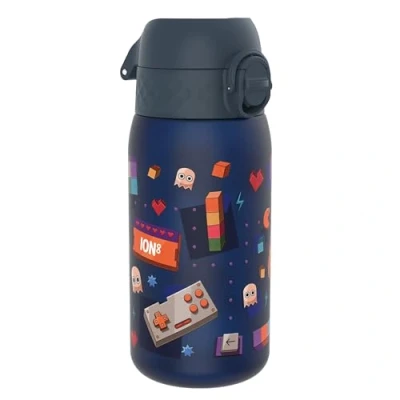 Abbildung von Ion8 Kinder Trinkflasche, 350ml, Auslaufsicher, Einhandöffnung, Sichere Verriegelung, Spülmaschinenfest, BPA frei, Tragegriff, Klappdeckel, Leicht zu Reinigen, Klimaneutral, Gänseblümchen, Design