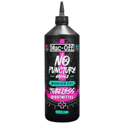 Abbildung von Muc Off No Puncture Hassle Tubeless Sealant Reifendichtmittel, 1 l Hochwertiges Reifendichtmittel für Schlauchlose Fahrradreifen mit UV Tracer Farbstoff, Dichtet Risse und Löcher Bis Zu 6 mm ab