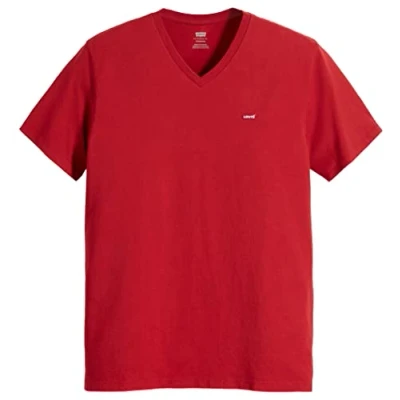 Abbildung von Levi&#039;s Herren Original Housemark V Neck T Shirt, Rhythmic Red, S