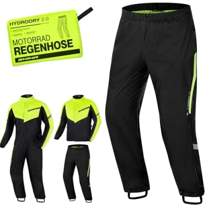 Abbildung von SHIMA HYDRODRY 2.0 Motorrad Regenbekleidung Hose Wasserdicht Reflektierend Damen Herren Set für Regenkombi Waterproof Regenschutz Atmungsaktiv Motorradkombi (Hosen Unisex, Fluo, XXL)