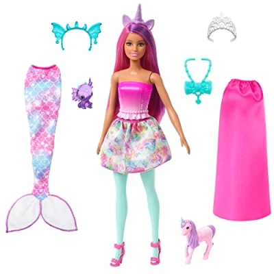 Abbildung von DISNEY Arielle, die Meerjungfrau König Triton, Ursula und Arielle in bekannten Outfits, beweglich mit abnehmbaren Accessoires, für fantasievolles Spielen Sammeln, ab 3 Jahren, HND28