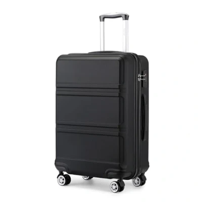Abbildung von KONO Handgepäck Koffer Trolleys 55cm Leicht Hartschalenkoffer Reisekoffer mit 4 Rollen und TSA Schloss, 55x40x22cm, 39Liter, Zwillingsrollen Rollkoffer, ABS Hartschale (Schwarz, M)