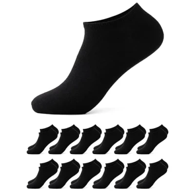 Abbildung von Occulto Herren &amp; Damen Sneaker Socken 6er Pack, 12er Pack (Modell: Chris) 12 X Schwarz 35 38