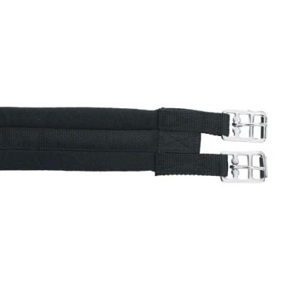 Abbildung von Kerbl Sattelgurt, Gepolstert, Rollenschnallen, Baumwollgurt, Schwarz 100 140cm