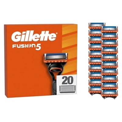 Abbildung von Gillette Fusion5 20 Ersatzklingen, mit größerem Gleitstreifen für ein sanftes Gleiten und 5 Klingen eine unglaublich gründliche komfortable Rasur