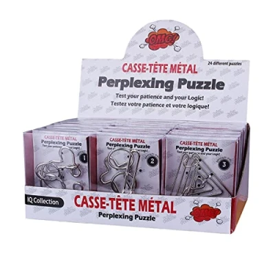 Abbildung von Holzsammlung 24 Stück Knobelspiele Metall, Metallpuzzle Metallknobellei Set IQ Spiele Geduldspiel Geschicklichkeitsspiel, Metal Puzzle Denkspiele Spielzeug Mini Geschenk für Erwachsene und Kinder
