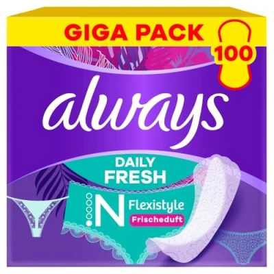 Abbildung von Always Daily Fresh Slim Flexistyle Slipeinlagen 100 Stück, Mit Frischeduft, Ultra dünn Und Passend Für Alle Slipformen