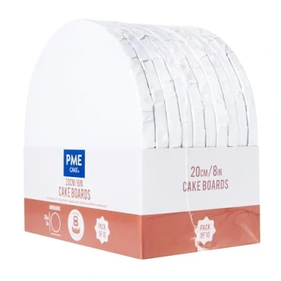 Abbildung von PME 10er set Runde Kuchenplatten mit umwickelten Kanten, Weiß (8&quot; / 20cm)