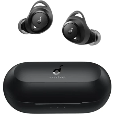 Abbildung von soundcore A1 In Ear Sport Bluetooth Kopfhörer, Wireless Earbuds mit Individuellem Sound, 35H Wiedergabe, Kabelloses Aufladen, USB C Charging, IPX7 Wasserschutz, Tastensteuerung