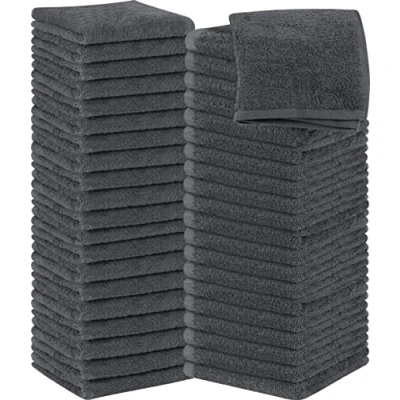 Abbildung von Utopia Towels 60 Stück Seiftücher, 30x30 cm mit Aufhängeschlaufen, saugfähige Waschlappen zum Abwischen und Reinigen des Gesichts aus 100% Baumwolle (Grau)