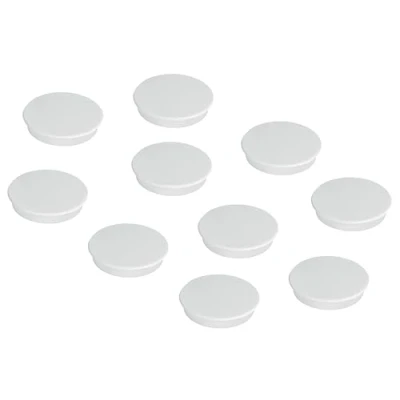 Abbildung von FRANKEN Magnete Rund, 10 Stück, Hochwertige Haftmagnete für Büro, Haushalt, Werkstatt, ideal Whiteboards, Kühlschrank, Plantafeln oder Schaukästen, 32 mm, Weiß, HM30 09