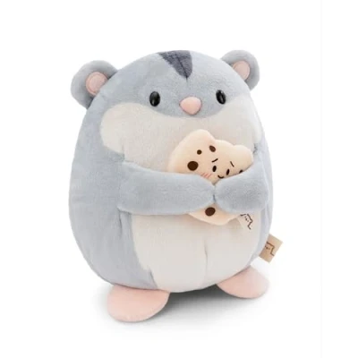 Abbildung von NICI MYMOCHI Hamster Kuscheltier Shai 16 cm mit Keks in Geschenkbox 11x12x6,5 cm, Flauschiges Stofftier zum Kuscheln, Spielen und Liebhaben 61150