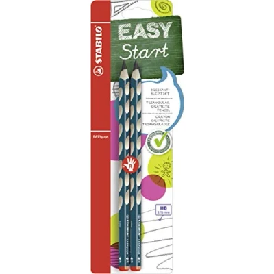 Abbildung von Ergonomischer Dreikant Bleistift für Rechtshänder STABILO EASYgraph in petrol 2er Pack Härtegrad HB