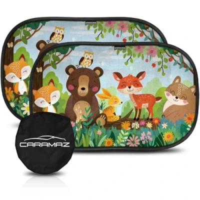 Abbildung von CARAMAZ Sonnenschutz Auto Baby mit UV Schutz, Reach Zertifiziert Opti Dark GSM100+ inkl. Saugnapf Verdunklung 51x31cm, 2 Stück