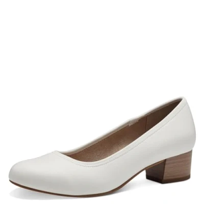 Abbildung von Jana Damen Pumps mit Blockabsatz Vegan, Weiß (White), 37 EU