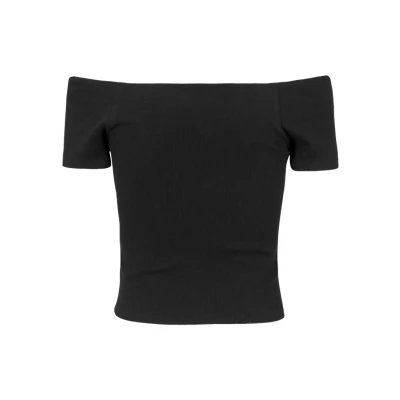 Abbildung von Urban Classics OFF Shoulder Tshirt basic, Damen, Größe: Large, Black