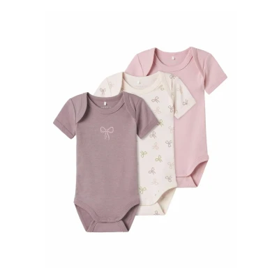 Abbildung von Name it baby Damen Barely Pink Nbfbody 3P Ss Bow Noos, Numeric_62 (3er Pack)