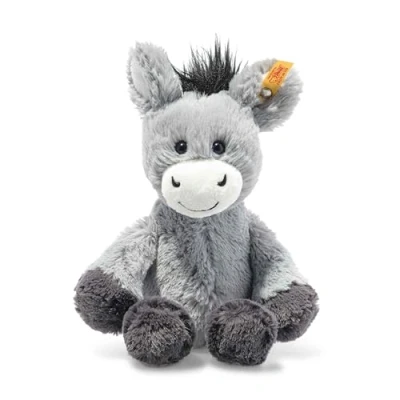 Abbildung von Steiff Kuscheltier Dinkie Esel, Süßes Stofftier mit Kunststoffaugen, Kinder, Jungen &amp; Mädchen, Friends, Plüschtier 20 cm, Hellgrau, 073922