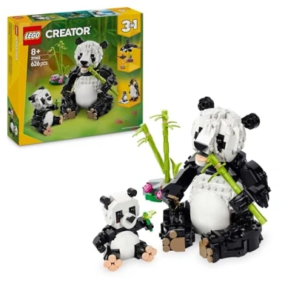 Abbildung von LEGO Creator 3in1 Wilde Tiere: Pandafamilie Modell umbaubar in Spielzeug Schwertwal oder Pinguin Figur Bauset für Kinder Geschenkidee Mädchen und Jungen ab 8 Jahren 31165