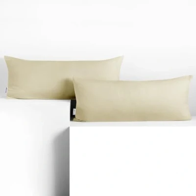 Abbildung von DecoKing 2 Kissenbezüge 40x120 cm Jersey 100% gekämmte Baumwolle Reißverschluss beige Amber