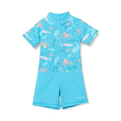 Abbildung von Playshoes UV Schutz Einteiler Unisex Kinder Badeanzug Schwimmanzug Badebekleidung, Meerestiere Langarm, 62/68