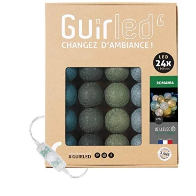Abbildung von GuirLED LED Baumwollkugeln Lichterkette USB Baby Nachtlicht 2h Dual 2A Netzteil enthalten 3 Intensitäten 24 Kugeln 2.4m Romania