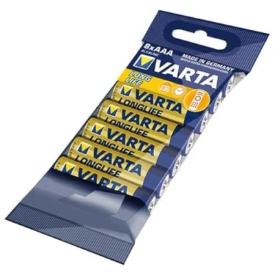 Abbildung von VARTA Batterien AAA, 8 Stück, Longlife, Alkaline, 1,5V, ideal für Fernbedienungen, Wecker, Radios, Made in Germany