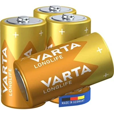 Abbildung von VARTA Batterien C Baby, 4 Stück, Longlife, Alkaline, 1,5V, ideal für Fernbedienungen, Wecker, Radios, Made in Germany