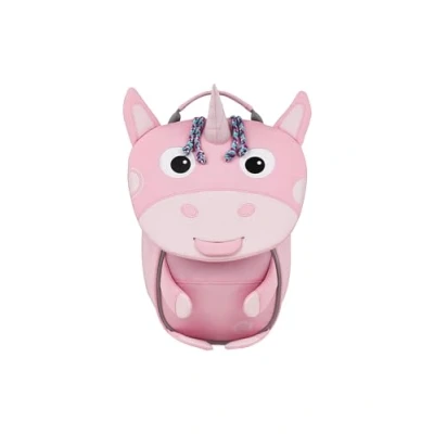 Abbildung von Affenzahn Kleiner Freund Kindergarten Rucksack für 1 3 Jährige Ergonomisch Reflektierend Ziehzunge mit Namensschild Einhorn Rosa