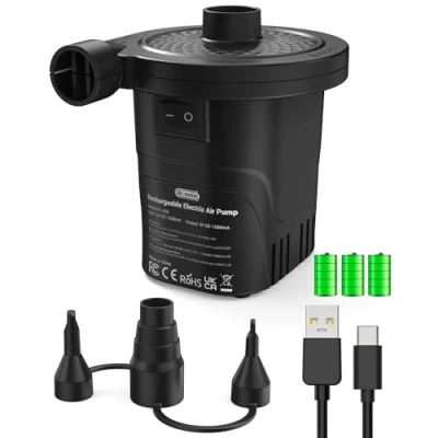 Abbildung von elektrische luftpumpe,Dr.meter Tragbare Luftpumpe für aufblasbare Matratze Kissen Boot Pool Schlauchboot Gymnastikball