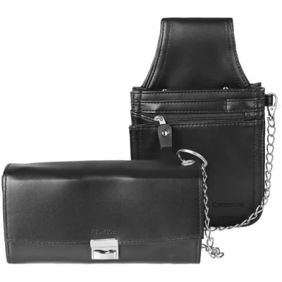 Abbildung von SWISSONA Kellner Geldbörse Kellnertasche aus Kunst Leder mit Kellnerportemonnaie Geldbeutel Kellnerbörse Bedienungsgeldbeutel Tasche Kellnergeldbörse