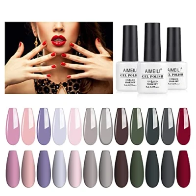 Abbildung von AIMEILI Gel Nagellack UV LED Gellack Farben Set 12 pcs 8ml Soak Off Nägel Farbgel Kit 2