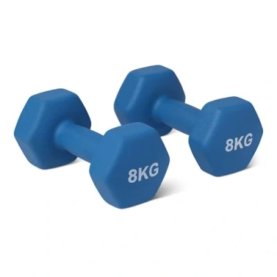 Abbildung von Amazon Basics Hantel Set, Neoprenbeschichtung, 8 kg, Aqua